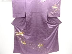 金彩流水に花舟模様刺繍訪問着